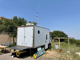Colorado State University mobile laboratory at Carlsbad Caverns National Park during summer measurement campaign (Photo Credit: Andrey Marsavin, Colorado State University)