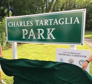 Charles Tartaglia Park Sign (Credits: City of Brockton)
