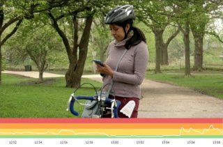 AirBeam2 measurements collected on a bike