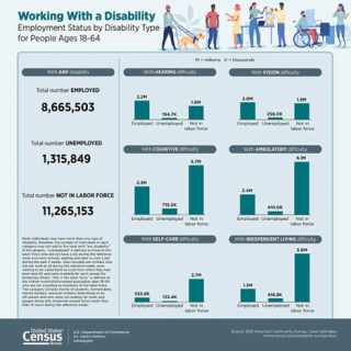 US Census data related to employment status by disability