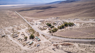 Aerial view of a small community in the dessert