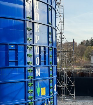 Scaffolding used at the big blue tanks