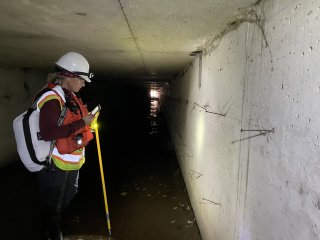 Inspection of a culvert underneath East Palestine