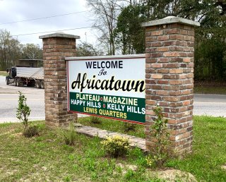 Welcome to Africatown sign, that greets visitors in Mobile, AL taken by EPA staff.