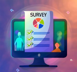 graphic image of a survey with a colorful background