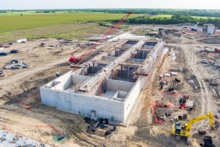 Pflugerville, Texas wastewater treatment construction site