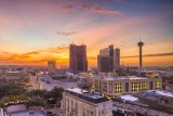 City during sunset