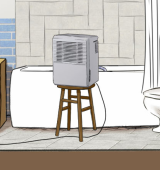 Close-up of a dehumidifier in the bathroom